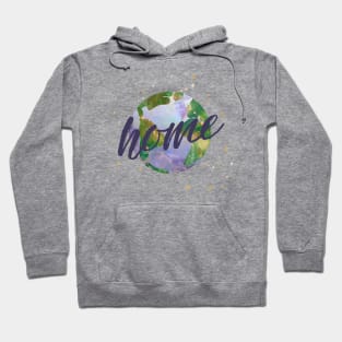 earth is our home - protect our beautiful planet (watercolors and purple handwriting) Hoodie